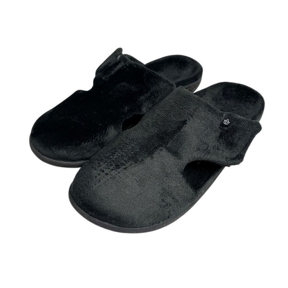 Spenco black kholo renew comfort slip resistant slippers size 8.5B